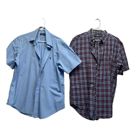 Ralph Lauren Other - Polo by Ralph Lauren 100% Cotton Plaid Button Up Shirt Size L EUC TWO SHIRTS